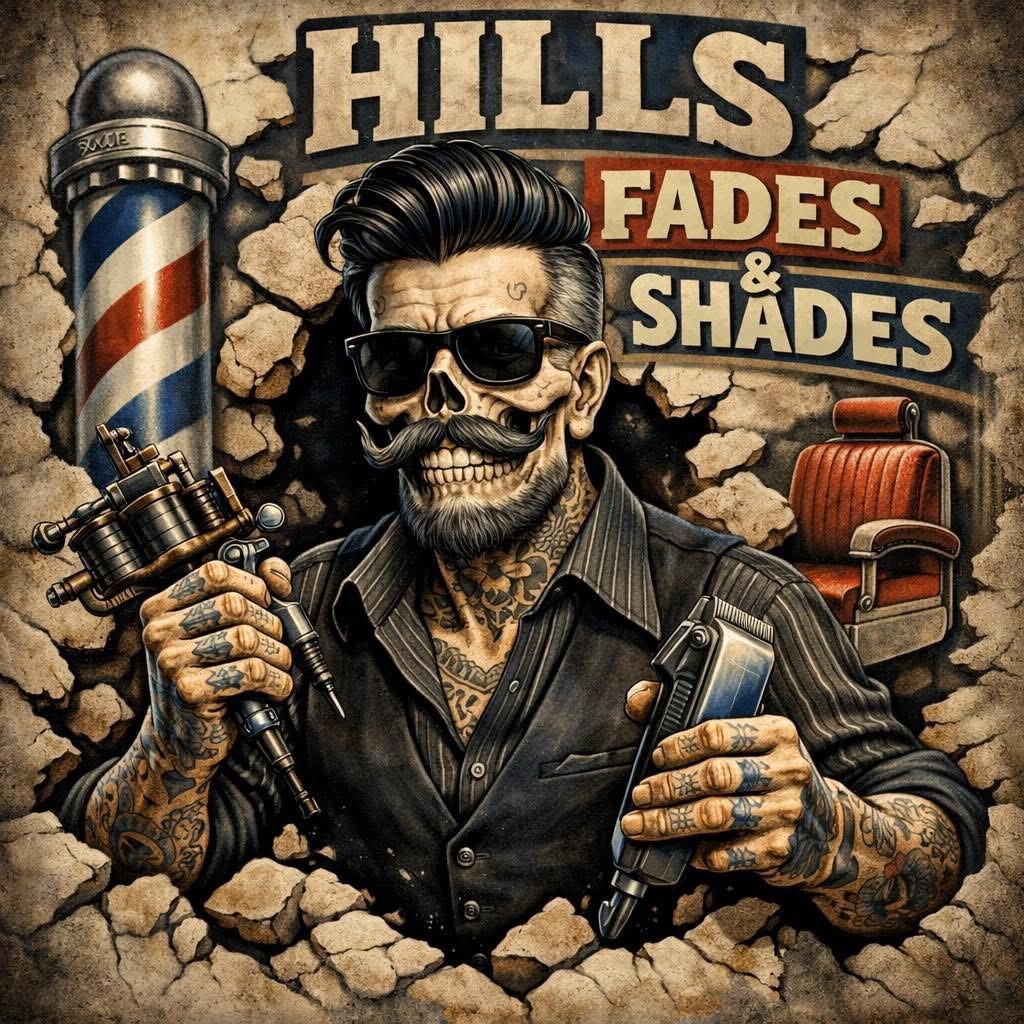 Vintage Hills Fades and Shades brand artwork